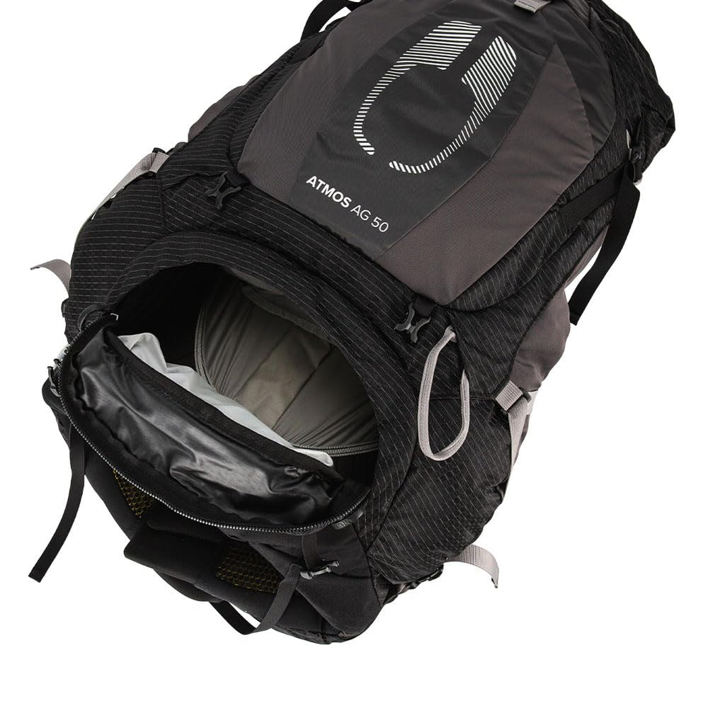 Osprey Atmos AG 50L curved zip access for easy loading