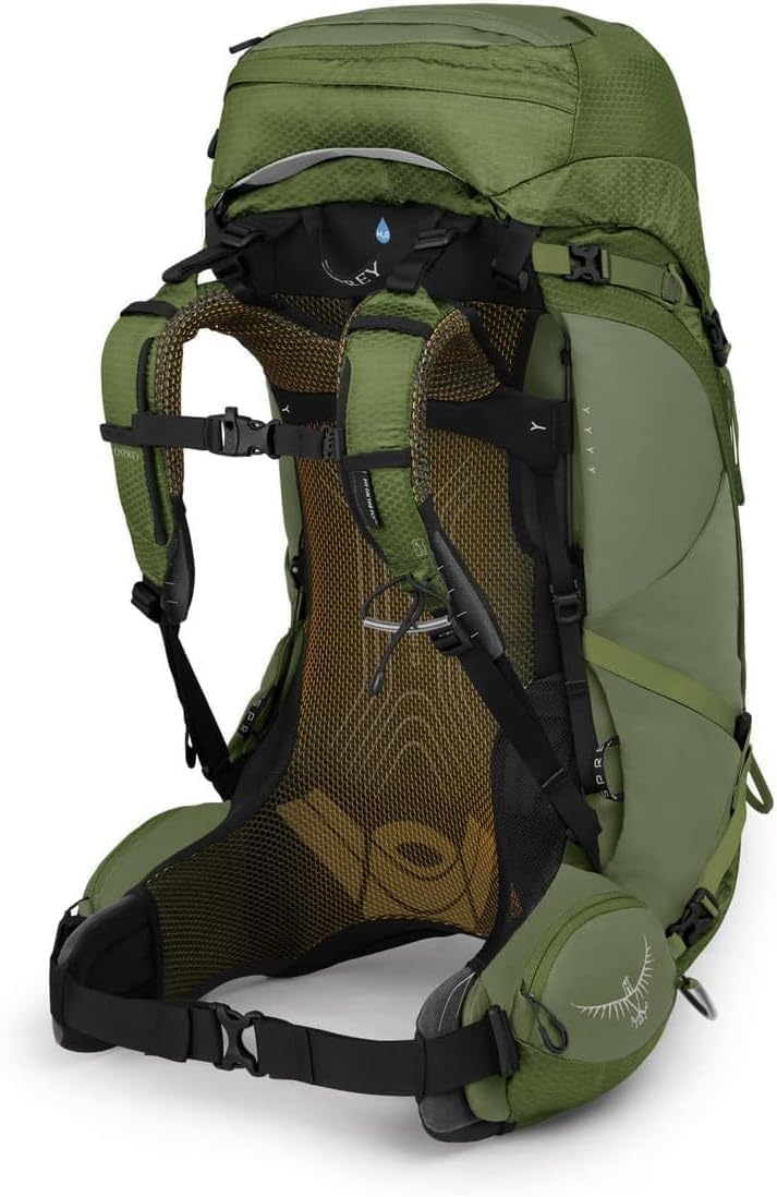 Osprey Atmos AG 50L floating top lid with lash points for extra gear