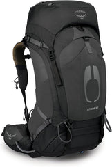 Osprey Atmos AG 50L front view showing breathable harness for comfort