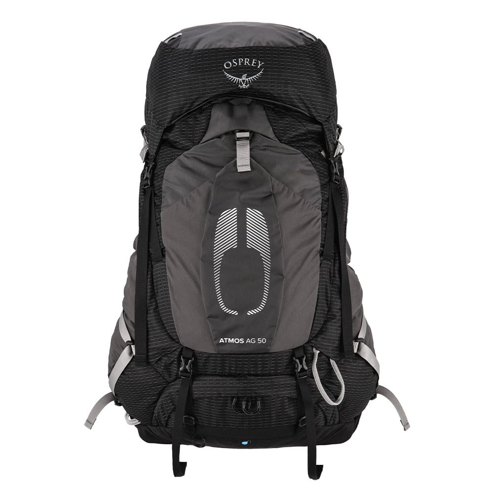 Osprey Atmos AG 50L side mesh pocket shows easy bottle access on the move