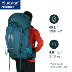 Osprey Atmos AG 65L hydration reservoir sleeve keeps fluids accessible during day hikes