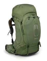 Osprey Atmos AG 65L Mythical Green front view with ventilated suspension