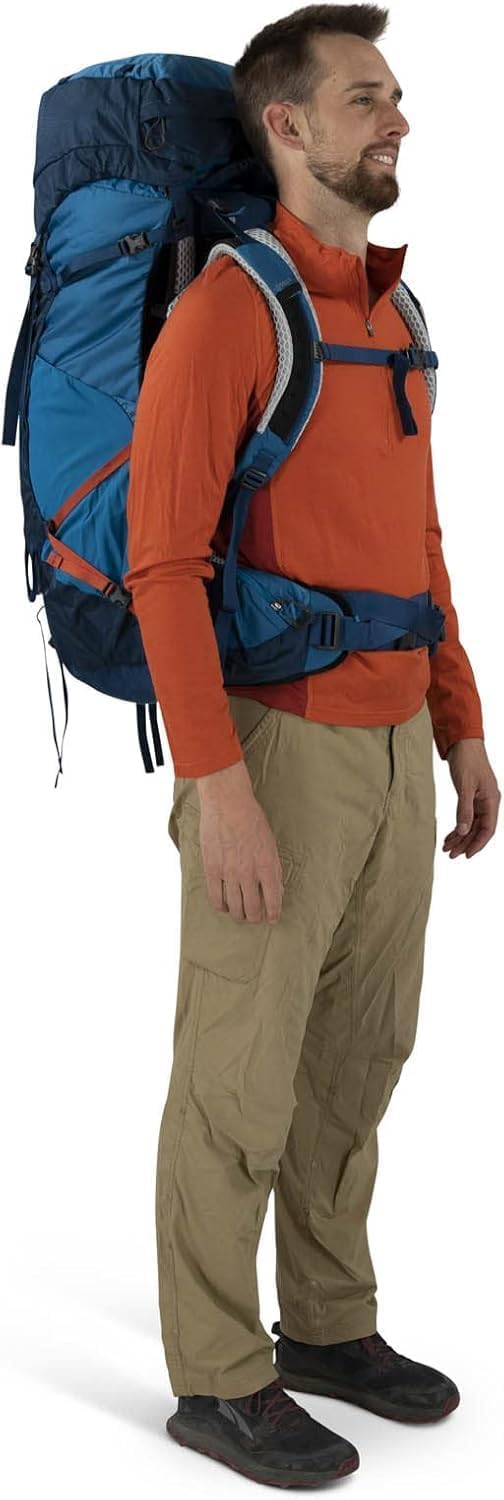 Osprey Atmos AG LT 65L bluesign fabrics emphasize sustainability and durability.