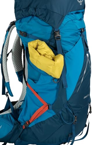 Osprey Atmos AG LT 65L overall dimensions and weight show portable backpacking option