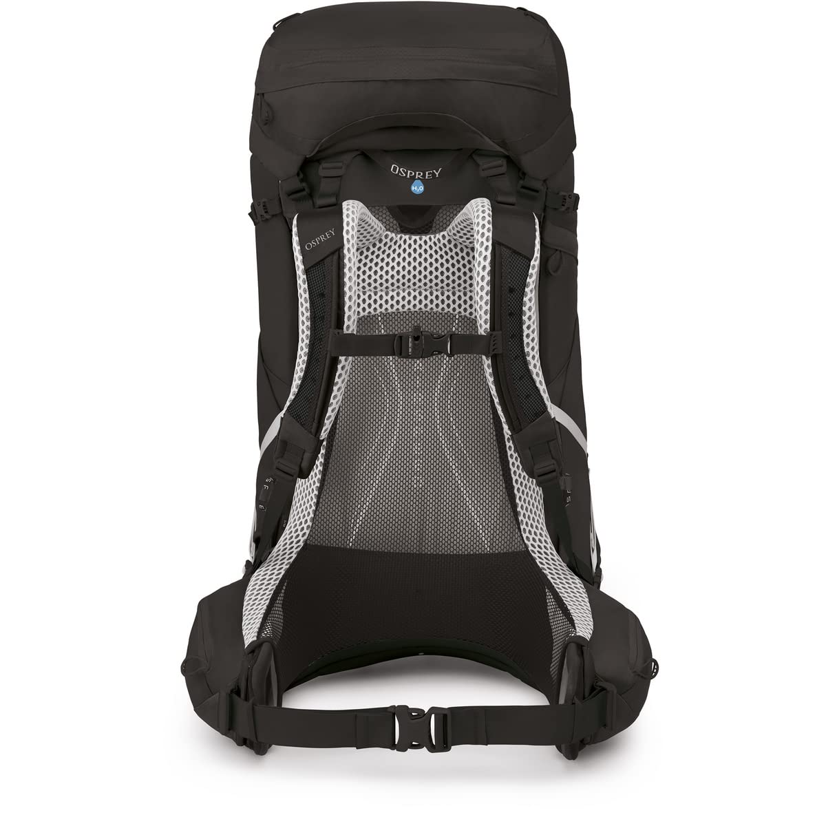 Osprey Atmos AG LT 65L backpack side view showing quick-access side panel storage.