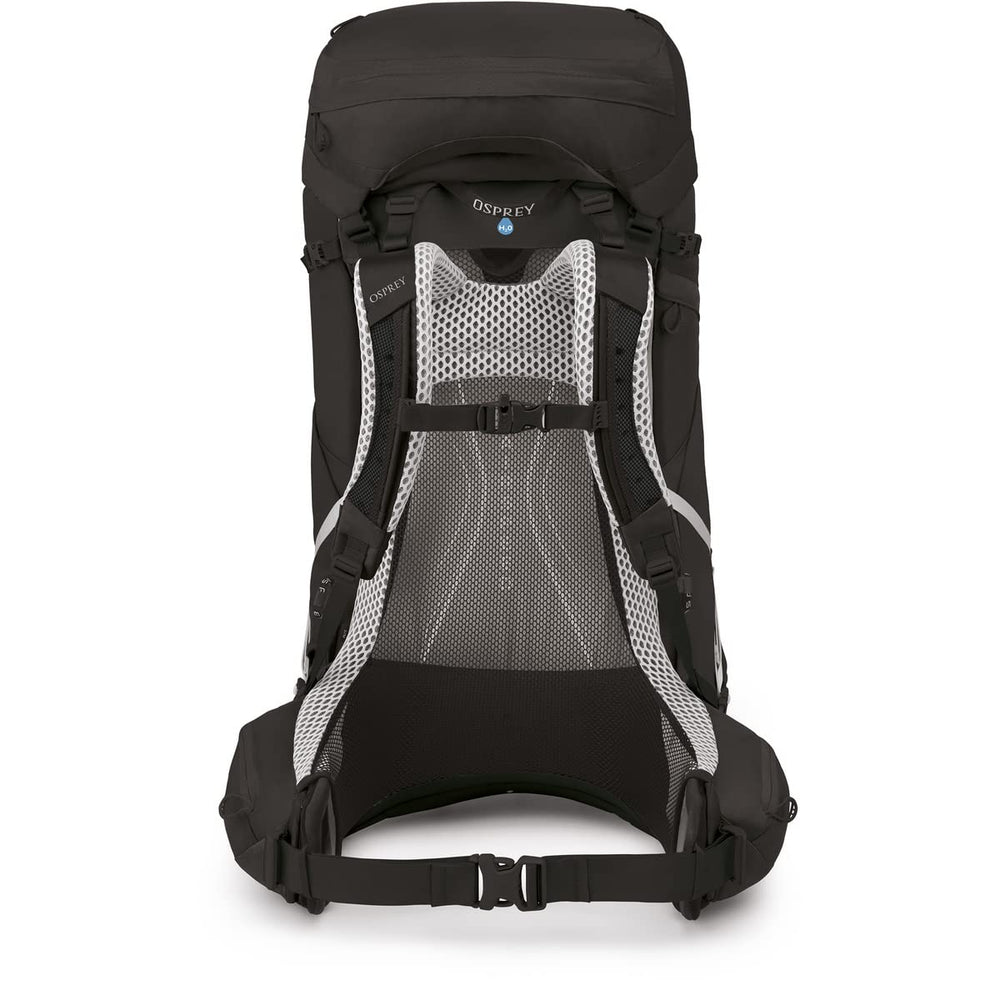 Osprey Atmos AG LT 65L backpack side view showing quick-access side panel storage.