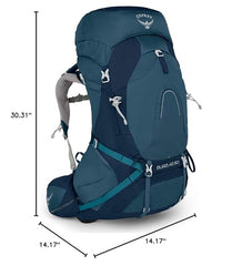 Osprey Aura AG 50 top lid removed demonstrates lidless use for quick access