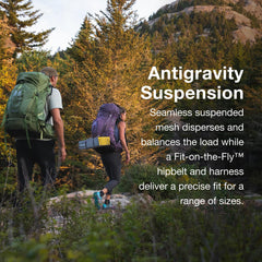 Osprey Aura AG 50L hydration reservoir sleeve keeps water within reach.