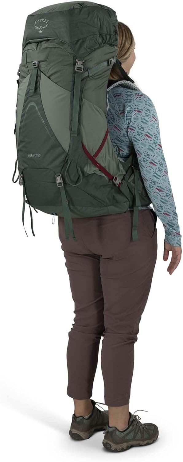 Osprey Aura AG LT 50 AntiGravity suspension delivers comfortable support during movement.