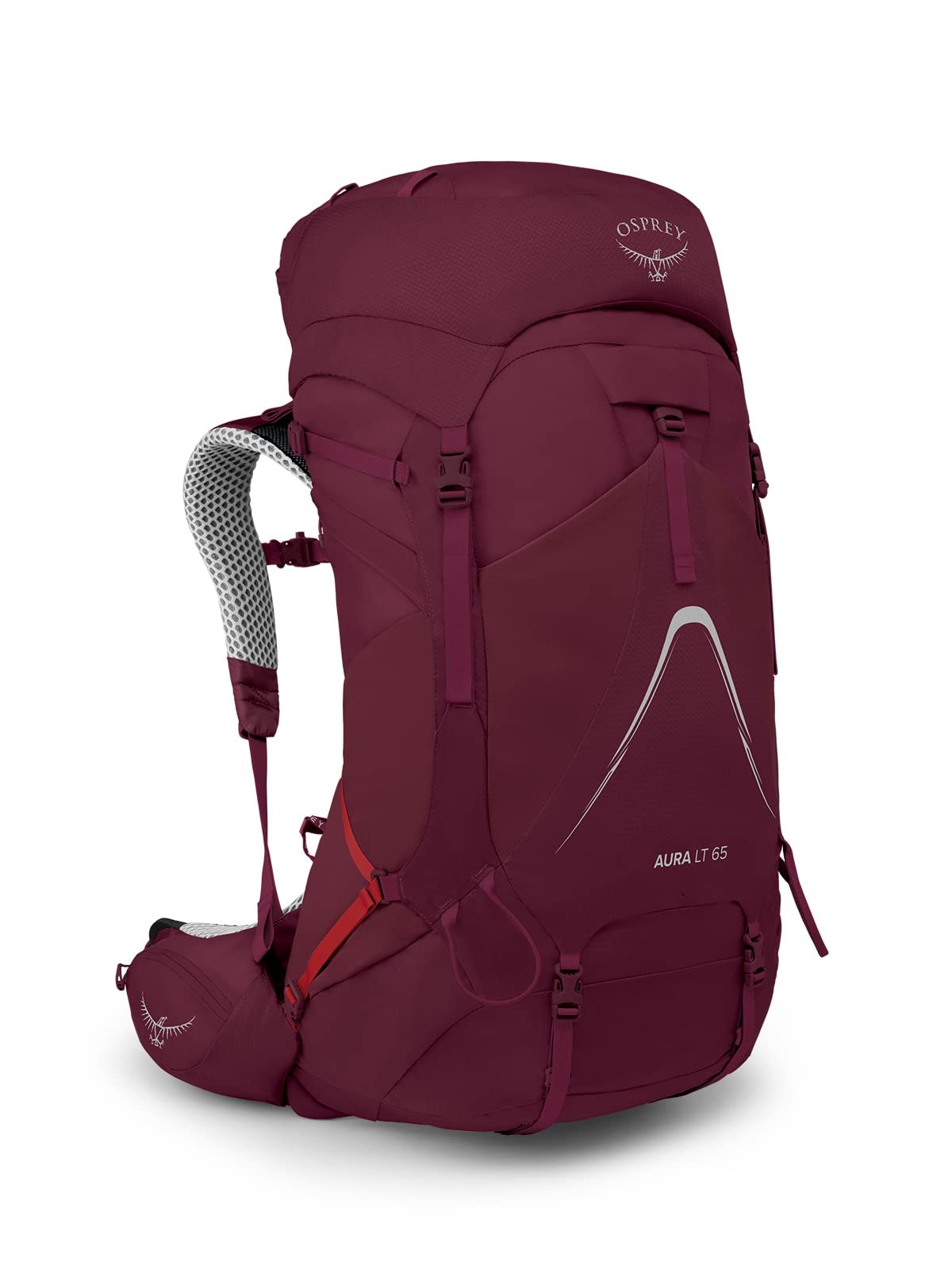 Osprey Aura AG LT 65 front view shows accessible main compartment for gear