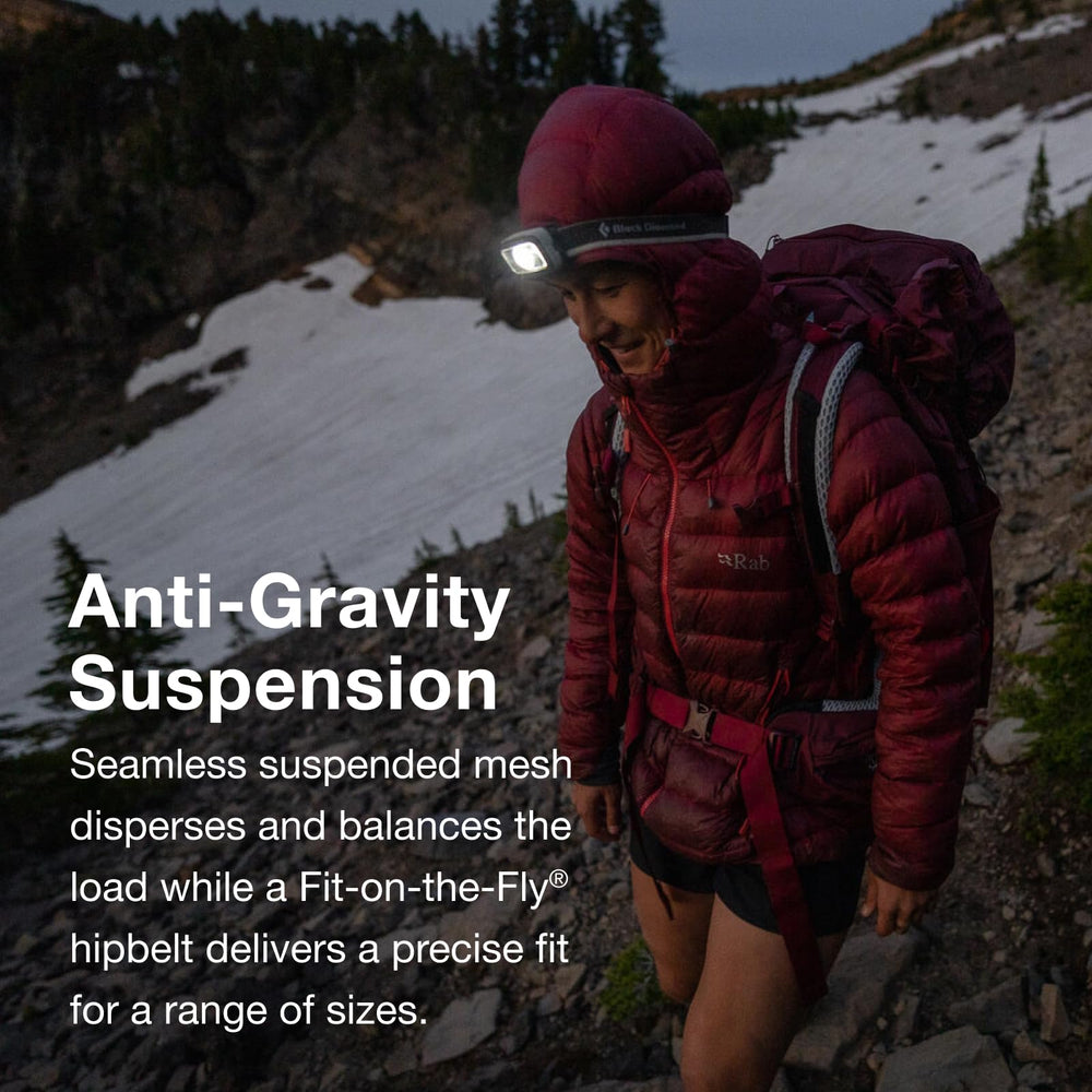 Osprey Aura AG LT 65L floating top lid provides fast access on trips