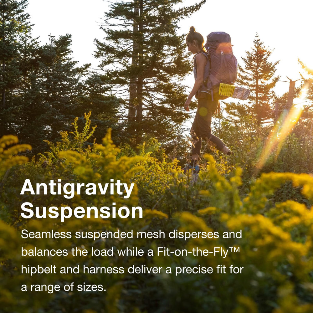 Osprey Aura AG 65 floating top lid offers flexible lash points.