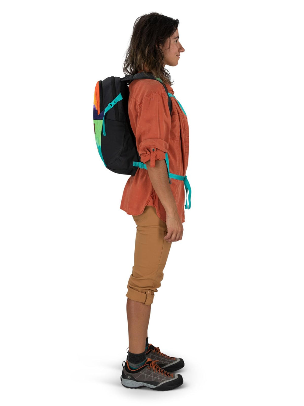 Front pocket with organization and key clip keeps essentials organized.