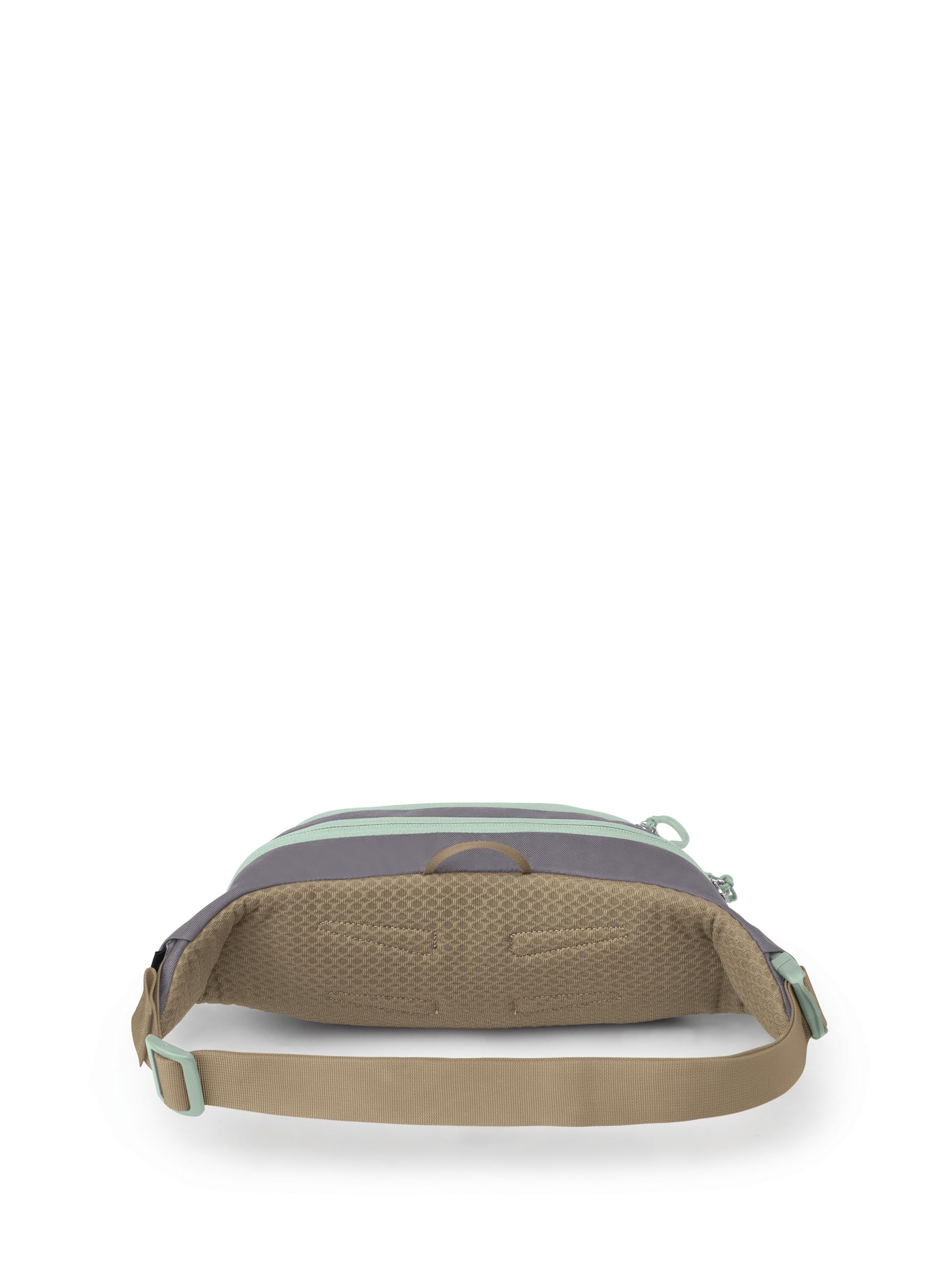 Osprey Daylite Waist Pack Latte Brown main compartment organizes cards and phone.