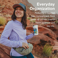 Osprey Daylite Waist Pack Soundwave Grey interior mesh for tidy item organization.