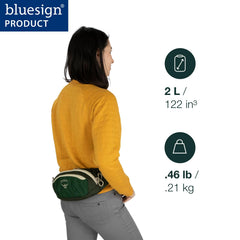 Osprey Daylite Waist Pack Soundwave Grey main compartment for organized essentials on rides.
