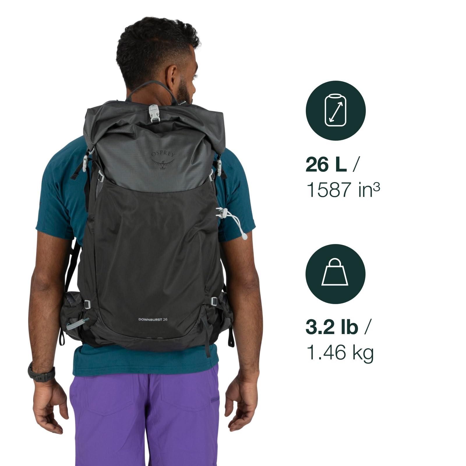 Osprey Downburst 26L with AirSpeed suspension delivers breathable comfort