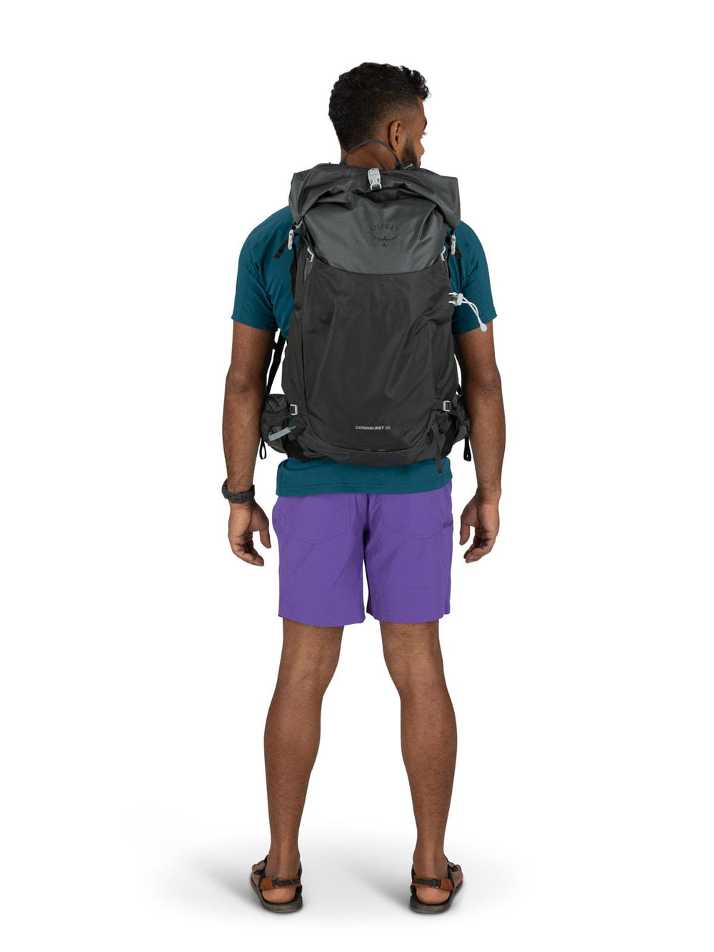 Osprey Downburst 26L ice axe loop for winter treks.