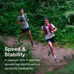 Osprey Duro 15L reflective graphics enhance visibility during dawn or night runs.