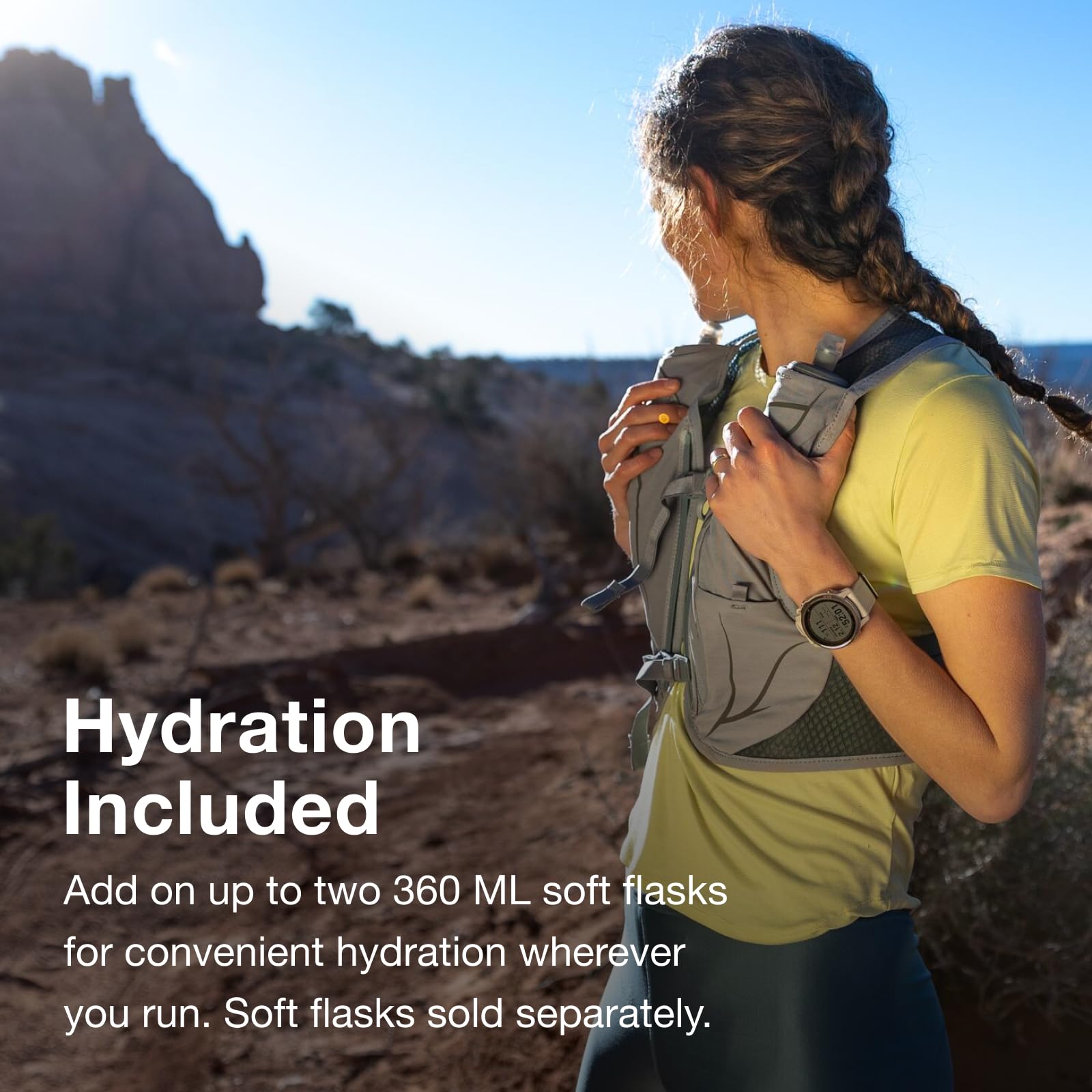 Osprey Duro LT vest hydration access for quick sips without slowing pace
