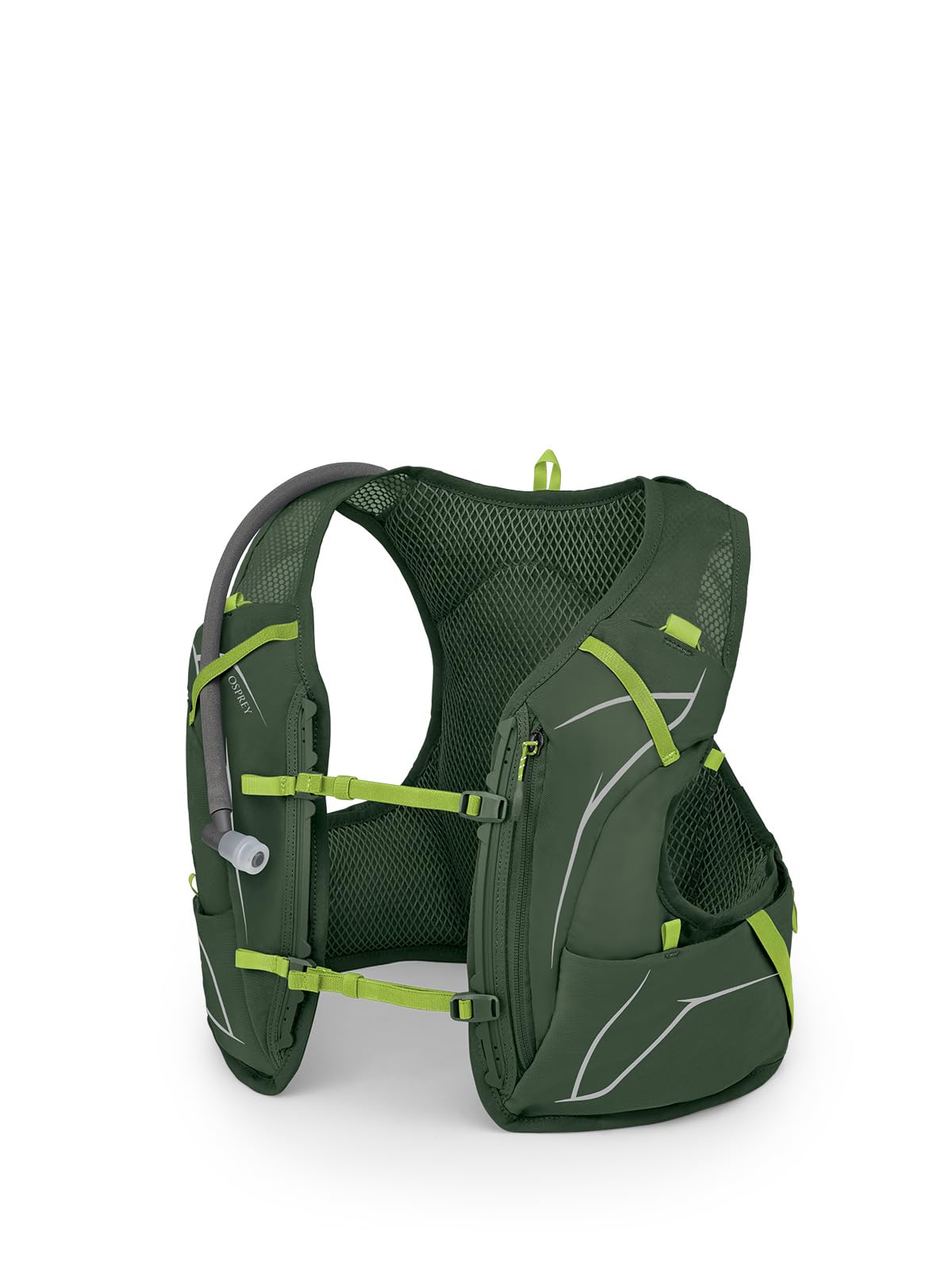 Osprey Duro vest close-up with Hydraulics reservoir for trail hydration.