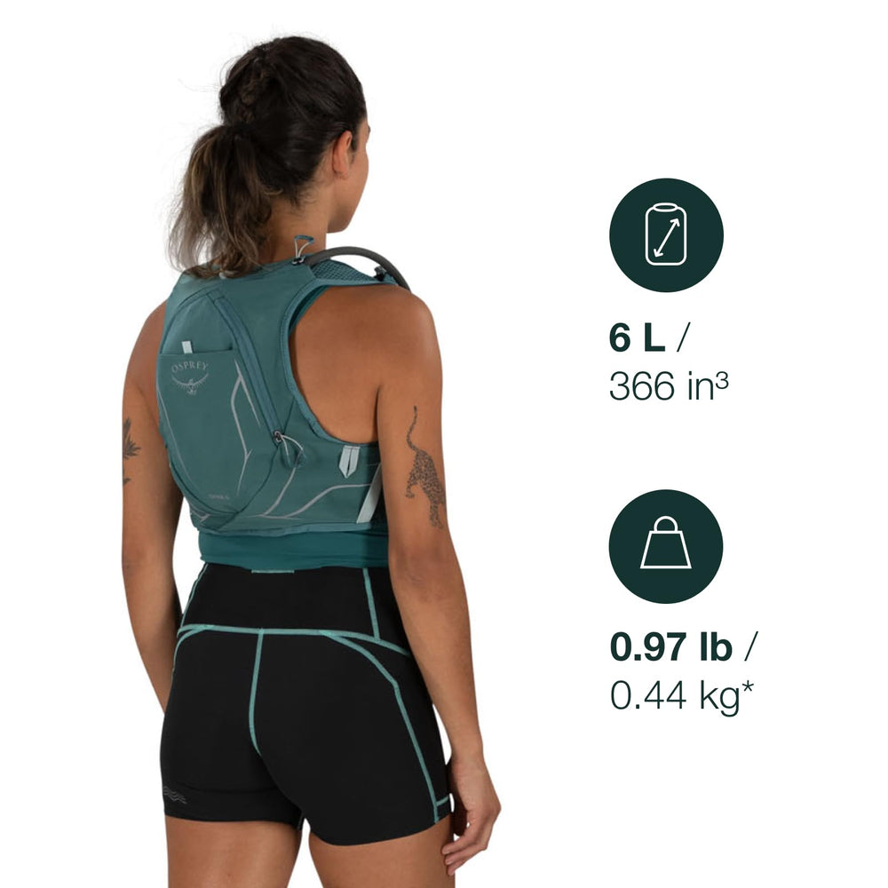 Osprey Dyna 6L back view reveals streamlined silhouette for stability