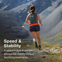 Osprey Dyna 6L vest with reflective graphics improving visibility during dawn runs