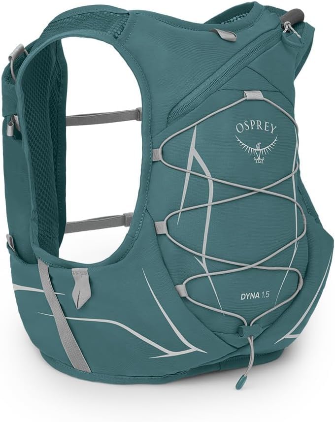 Osprey Dyna strap close-up highlights secure bounce-free fit