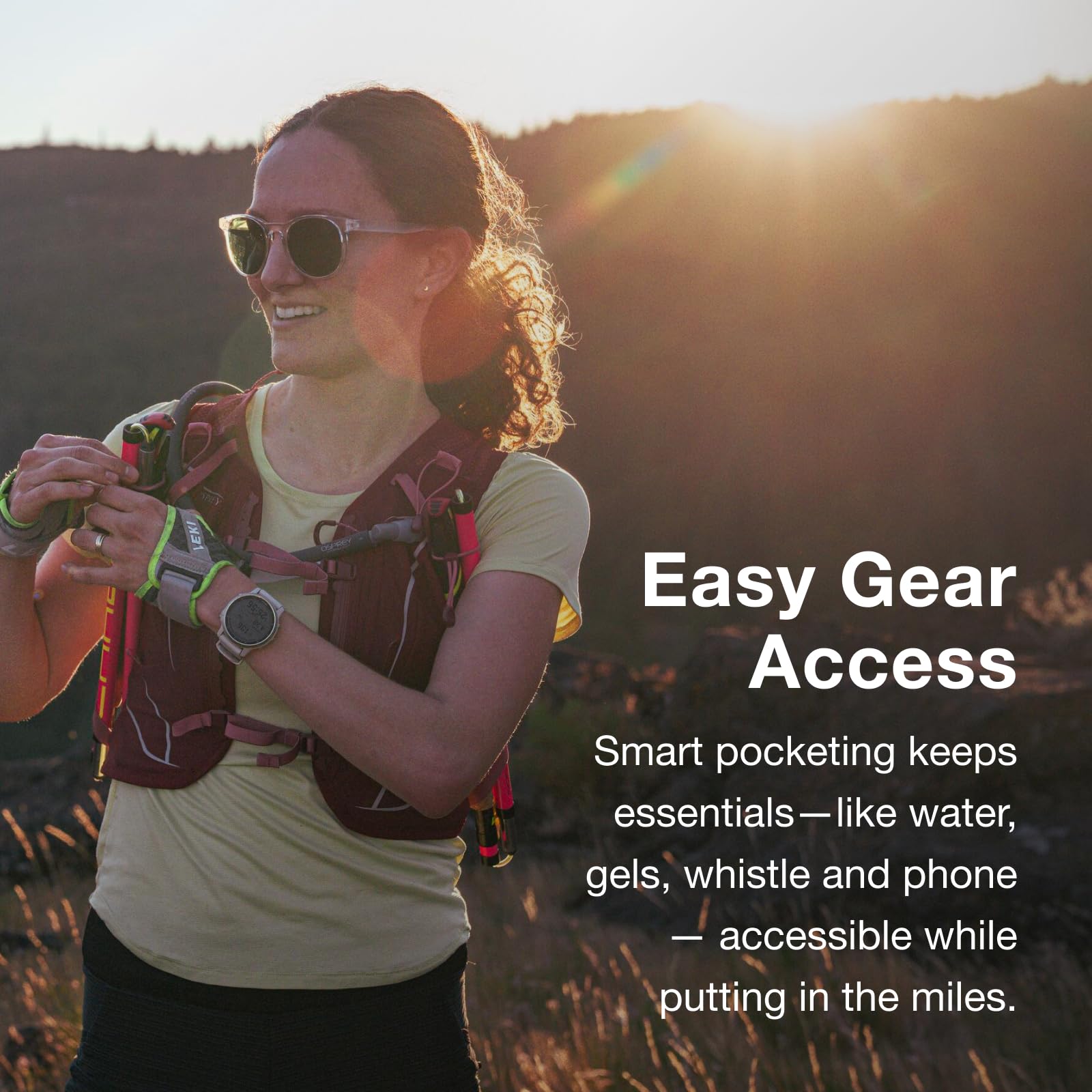 Osprey Dyna trekking pole attachment point adds gear versatility