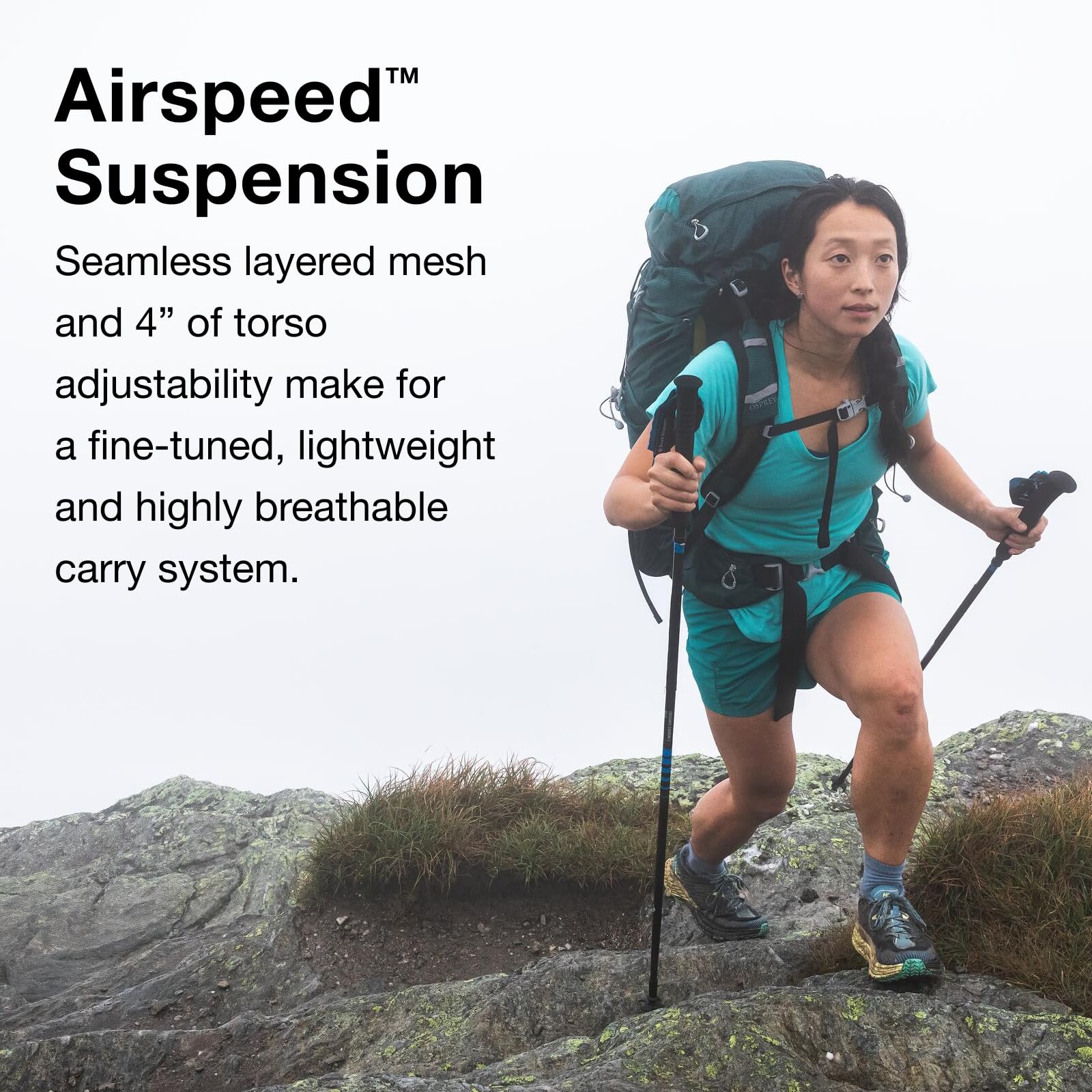 Osprey Eja 38L removable lid for a lighter carry when needed