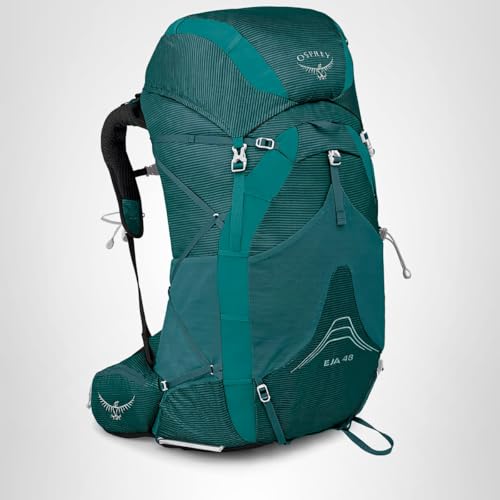 Osprey Eja 48L removable lid demonstrates flexible weight options on trail