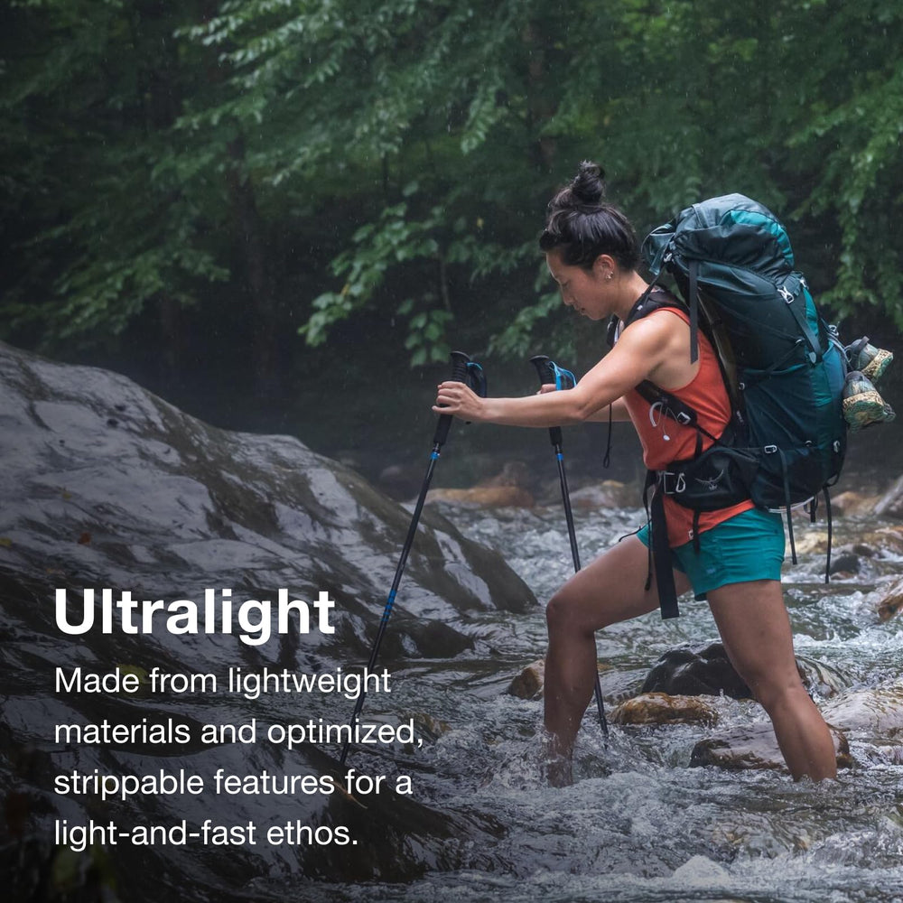 Osprey Eja 48L backpanel with AirSpeed ventilation keeps you cool on climbs.