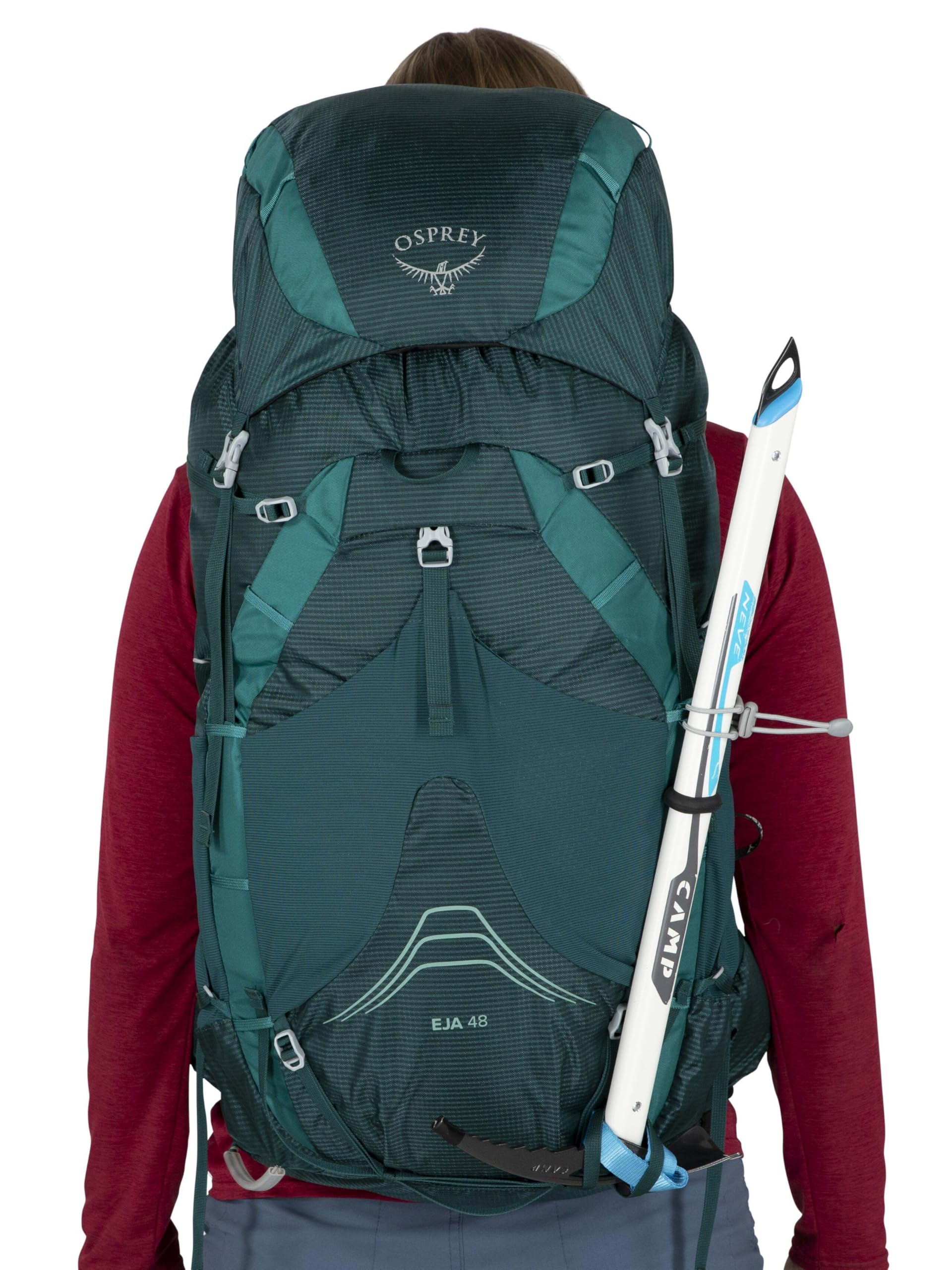 Osprey Eja 48L durable fabrics improve reliability on rugged trails.
