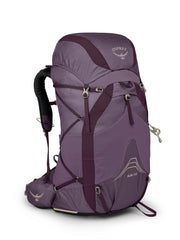 Osprey Eja 58L front view shows airflow for cooler hiking