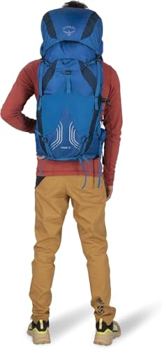Osprey Exos 38L compact dimensions and light weight aid packing.