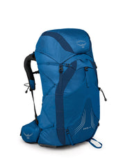 Osprey Exos 48L front view highlighting ultralight design for long treks.