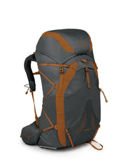 Osprey Exos 48L front view showing ventilated backpanel for cooling on hikes.