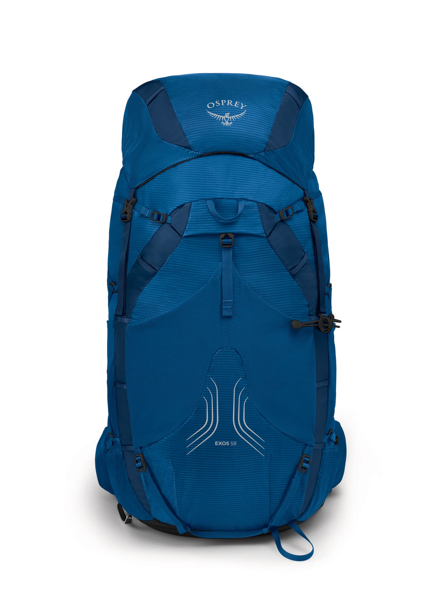 Osprey Exos 58L hipbelt pockets for quick on-the-go essentials.