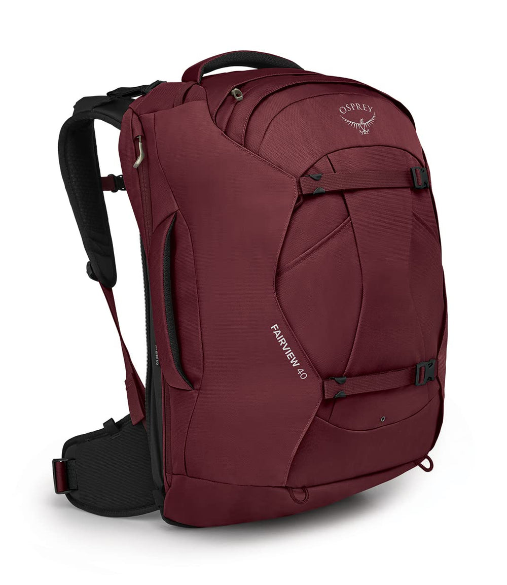 Osprey Fairview 40L fabric-durability close-up shows rugged weave for years of travel.