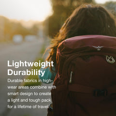 Osprey Fairview 55L laptop sleeve protects a 16-inch device during travel