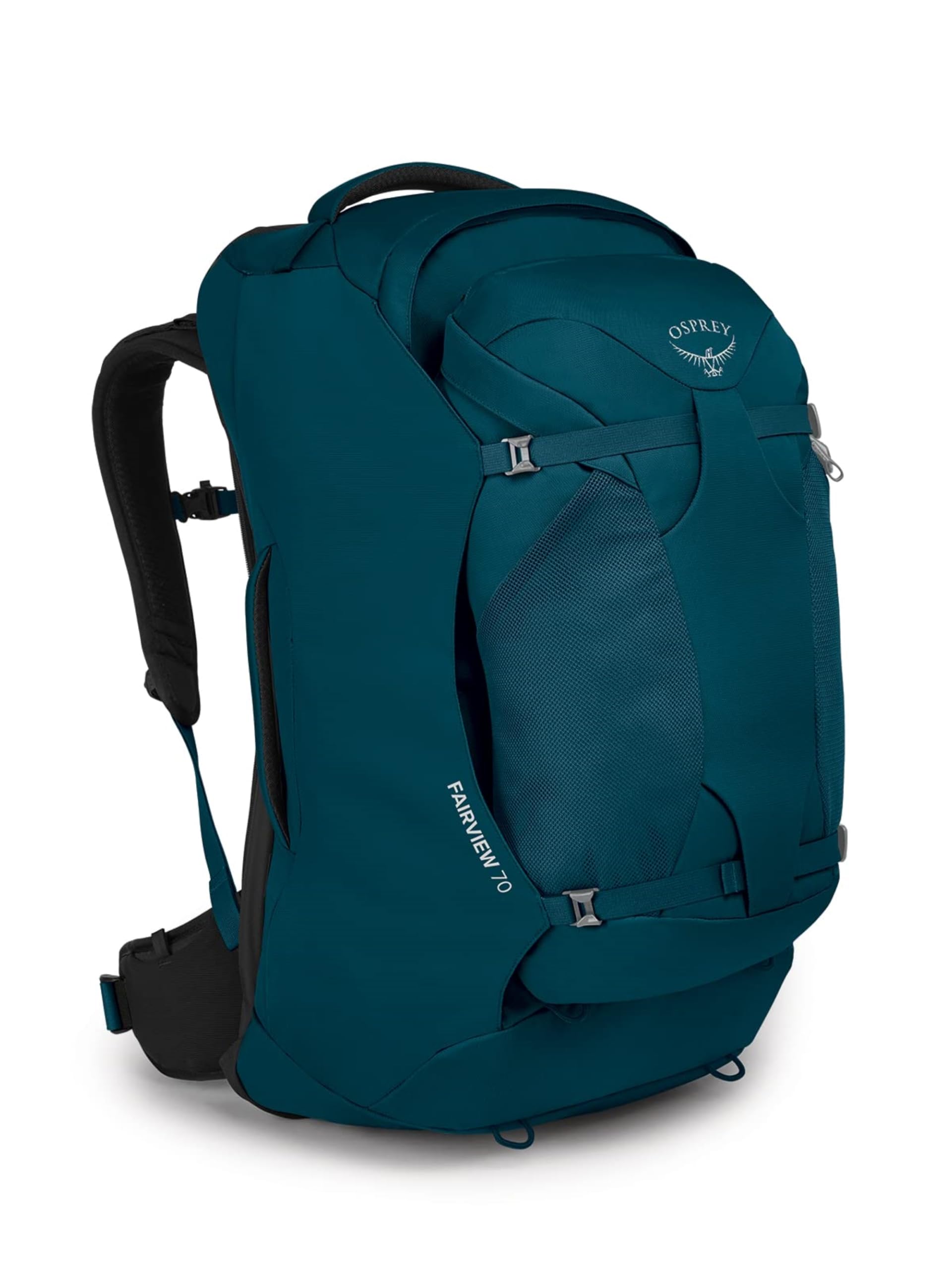 Osprey Fairview 70L front view in night jungle blue for travel-ready, all-day comfort.