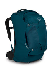 Osprey Fairview 70L front view in night jungle blue for travel-ready, all-day comfort.