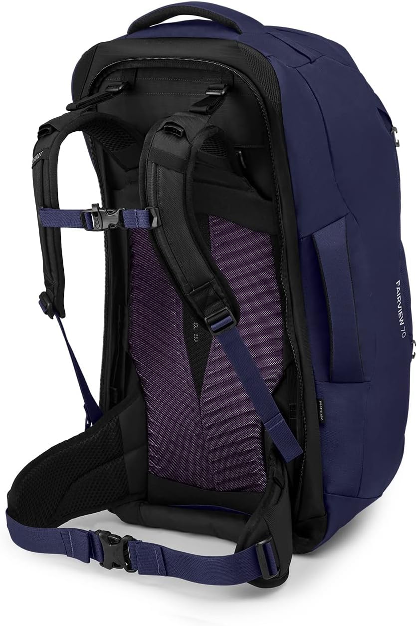 Osprey Fairview 70L external gear loops for attaching gear on rugged adventures.