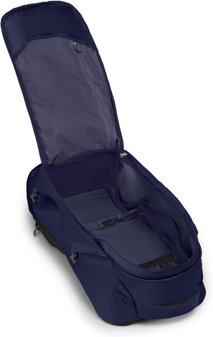 Osprey Fairview 70L top handles with adjustable torso for comfortable carrying.