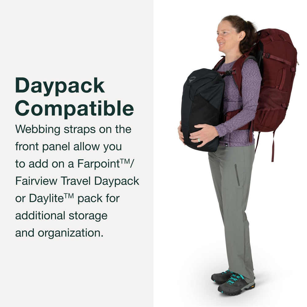 Osprey Fairview Trek 50L hipbelt pockets offer quick storage on the go
