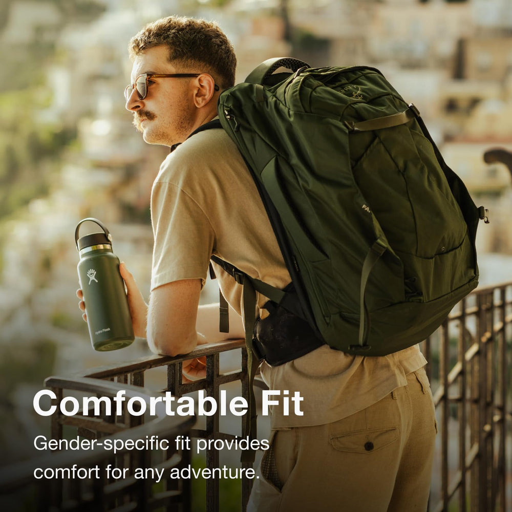 Osprey Farpoint 40L breathable harness and hipbelt for comfortable all-day wear