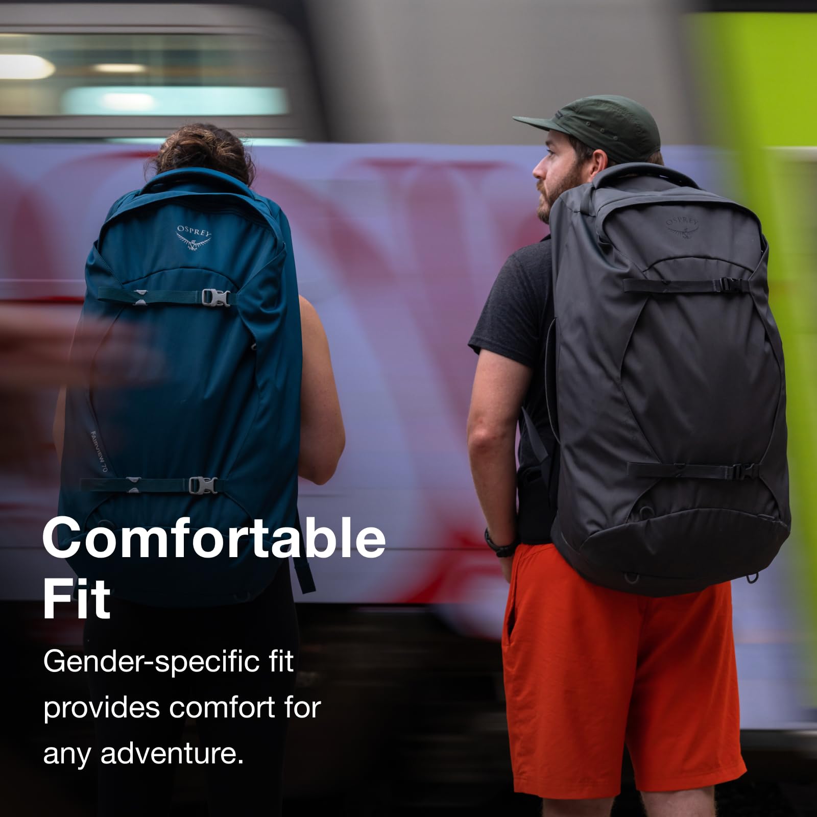 Osprey Farpoint 55L dual front pockets provide easy access to essentials on the go
