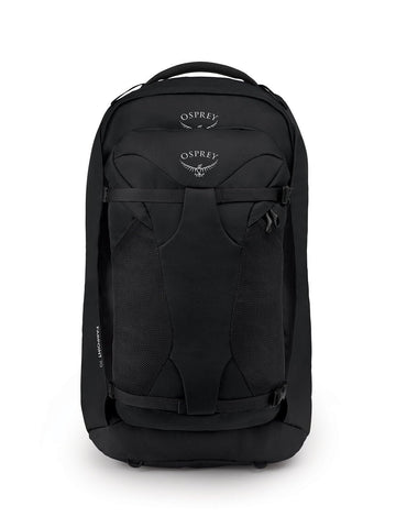 Osprey Farpoint 70L backpack outside view, showcasing rugged travel durability.