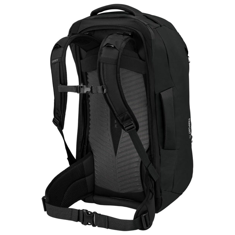 Osprey Farpoint 70L detachable daypack for flexible travel on day trips.