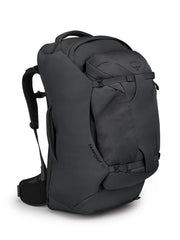 Osprey Farpoint 70L front view shows roomy main compartment for week-long trips